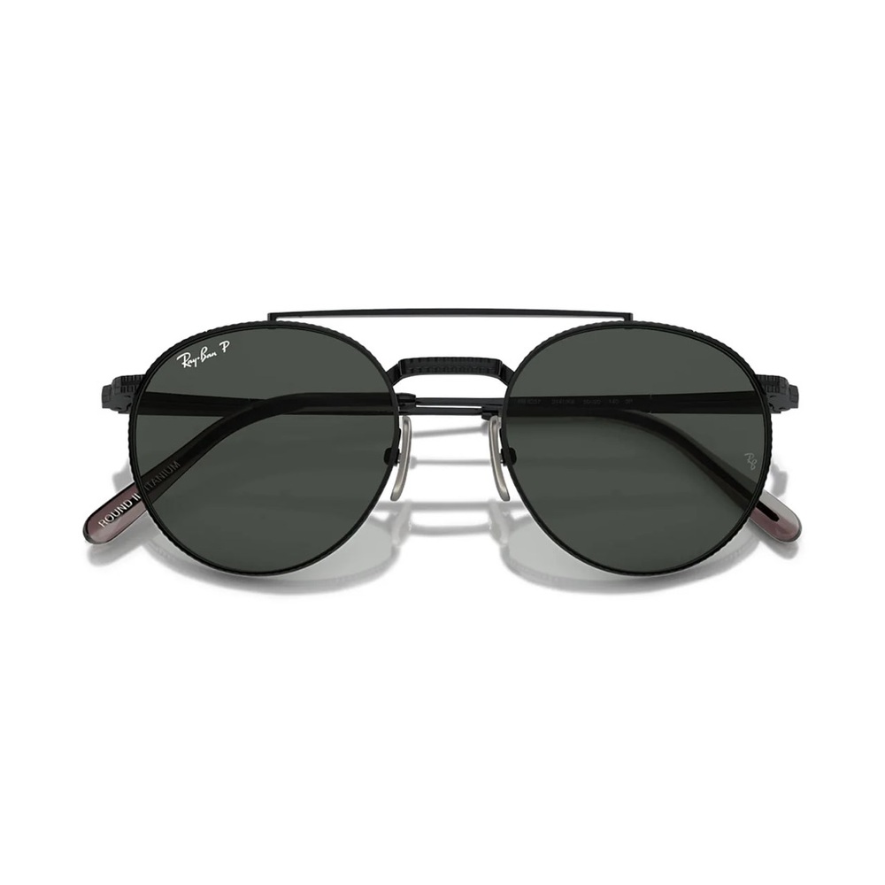 Ray-Ban Black and Silver Round Sunglasses
